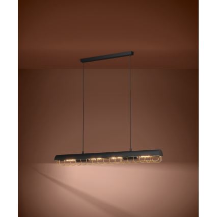 Eglo - Luster na sajli 4xE27/40W/230V crno/zlatna