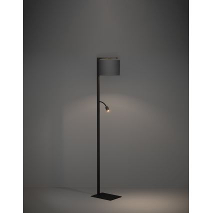 Eglo - Podna LED lampa 1xE27/40W/230V + LED/3,8W 3000K crno