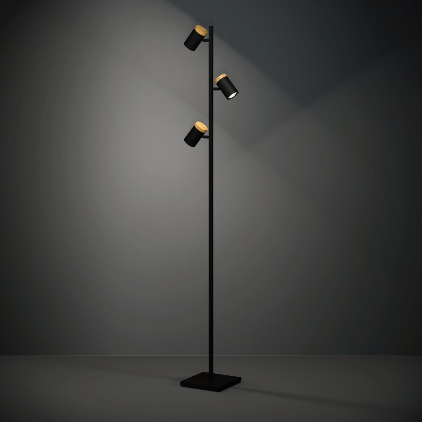 Eglo - Podna LED lampa 3xGU10/4,5W/230V 3000K crno/braon
