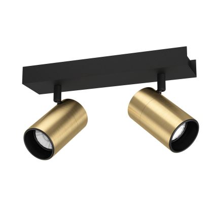 Eglo - LED Reflektorska lampa 2xGU10/4,5W/230V 3000K crno/zlatna