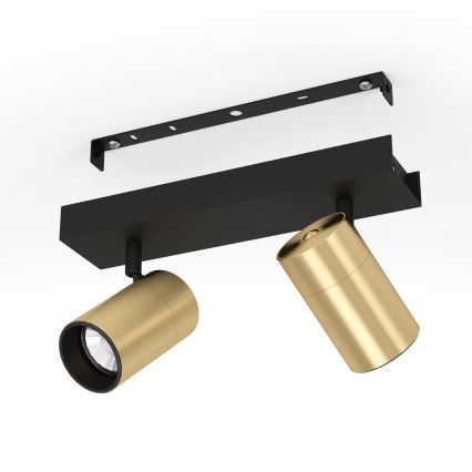 Eglo - LED Reflektorska lampa 2xGU10/4,5W/230V 3000K crno/zlatna