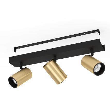 Eglo - LED Reflektorska lampa 3xGU10/4,5W/230V 3000K crno/zlatna