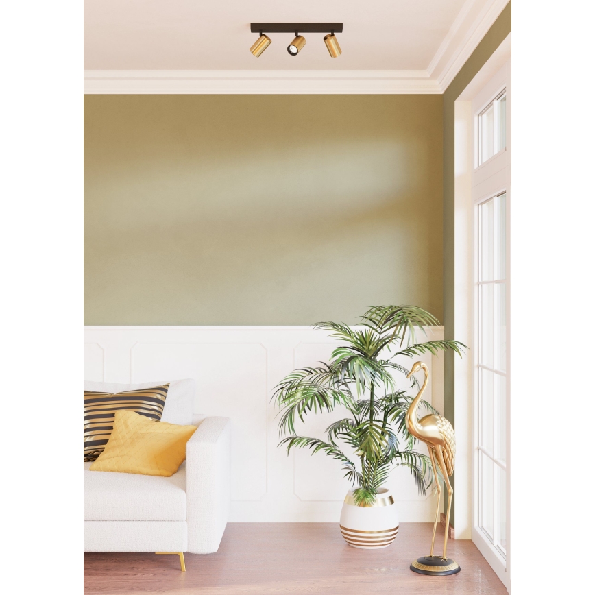 Eglo - LED Reflektorska lampa 3xGU10/4,5W/230V 3000K crno/zlatna