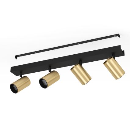 Eglo - LED Reflektorska lampa 4xGU10/4,5W/230V 3000K crno/zlatna