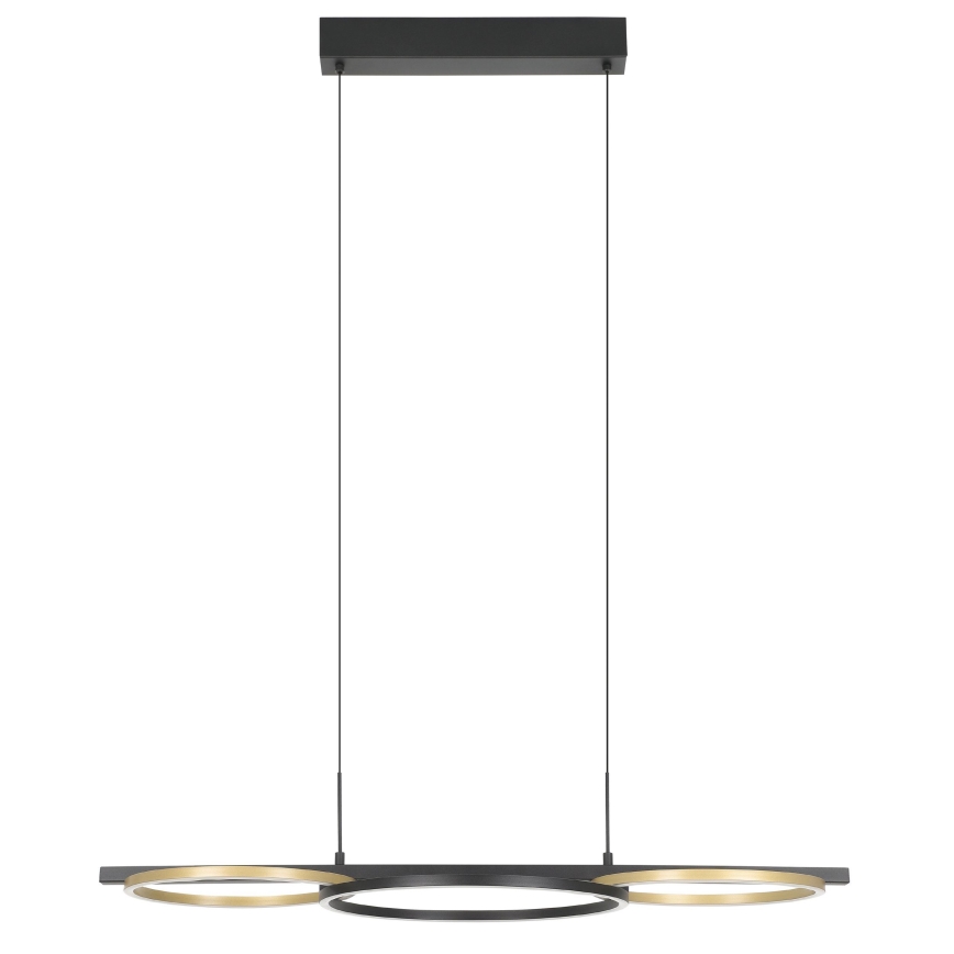 Eglo - LED Prigušivi luster na sajli 2xLED/12,5W/230V + LED/15,5W 3000K crno