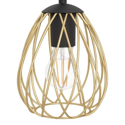 Eglo - Luster na sajli 6xE27/40W/230V crno/zlatna