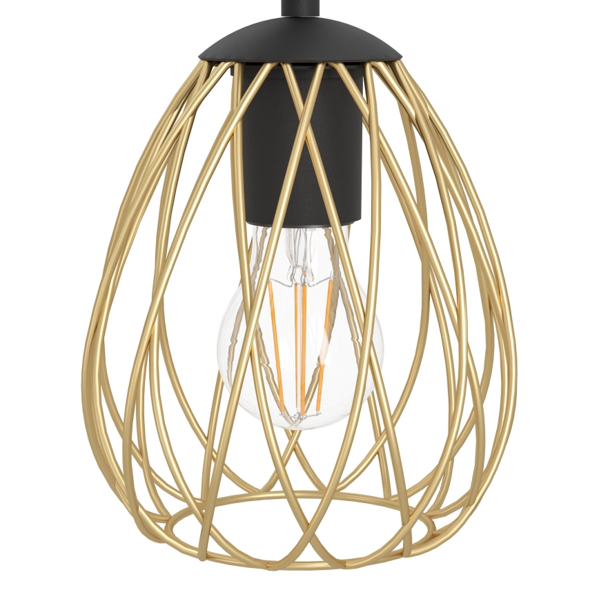 Eglo - Luster na sajli 6xE27/40W/230V crno/zlatna