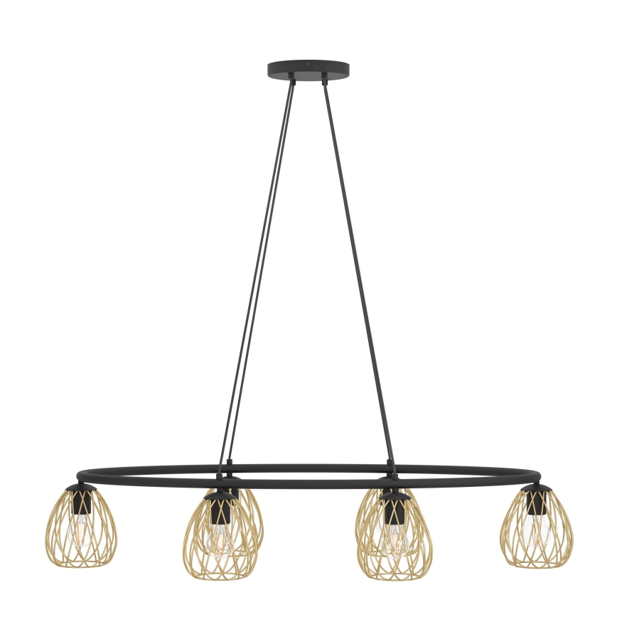 Eglo - Luster na sajli 6xE27/40W/230V crno/zlatna