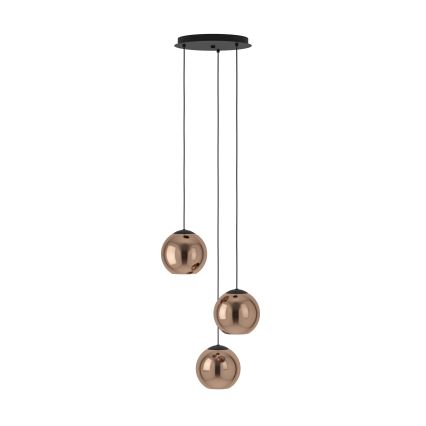 Eglo - Luster na sajli 3xE27/40W/230V bakrena