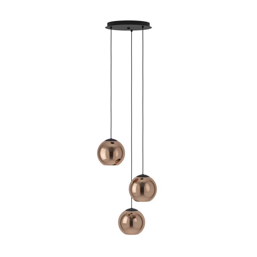 Eglo - Luster na sajli 3xE27/40W/230V bakrena