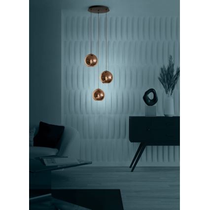 Eglo - Luster na sajli 3xE27/40W/230V bakrena