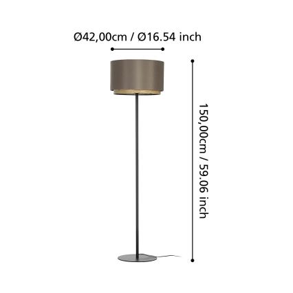 Eglo - Podna lampa 1xE27/40W/230V braon