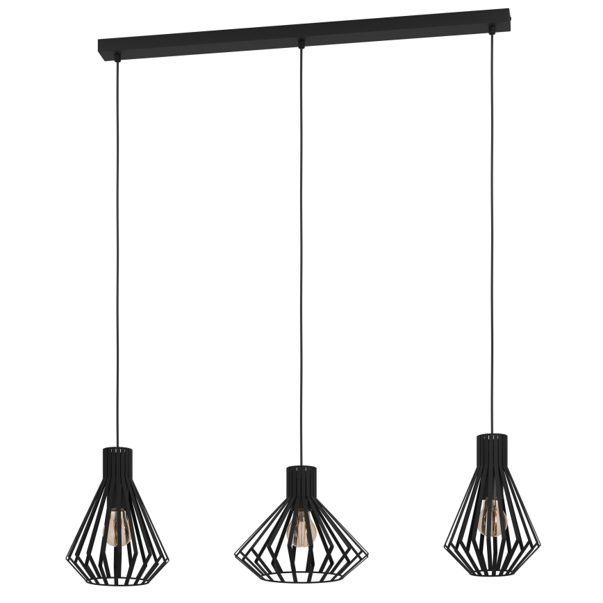 Eglo - Luster na sajli 3xE27/40W/230V crno