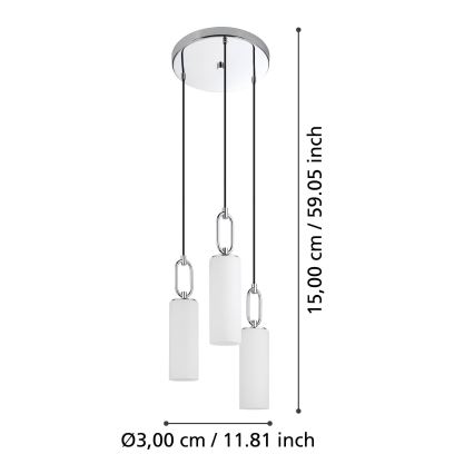 Eglo - Luster na sajli 3xE27/40W/230V sjajni krom