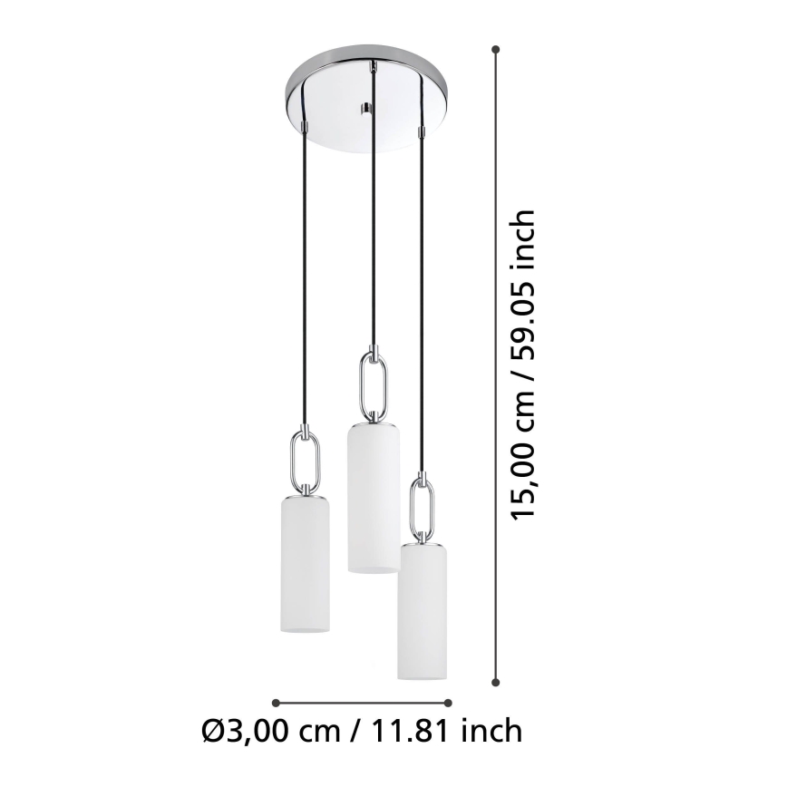 Eglo - Luster na sajli 3xE27/40W/230V sjajni krom