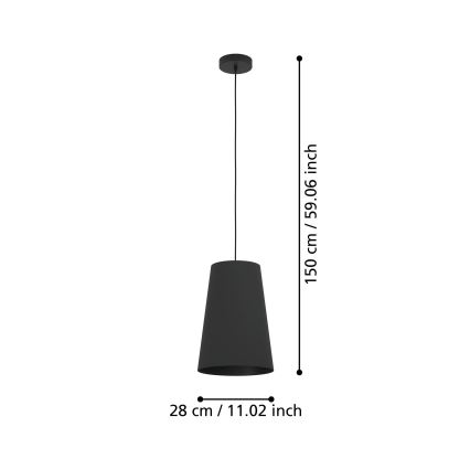 Eglo - Luster na sajli 1xE27/40W/230V crno