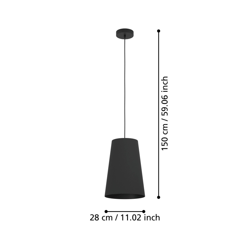Eglo - Luster na sajli 1xE27/40W/230V crno