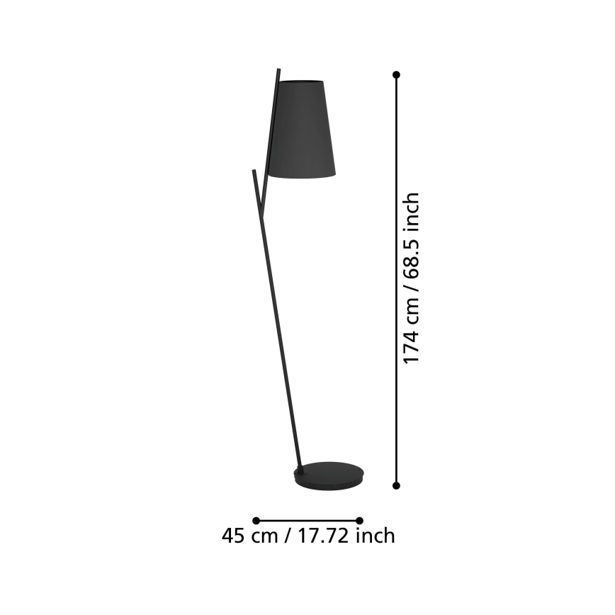 Eglo - Podna lampa 1xE27/40W/230V crno