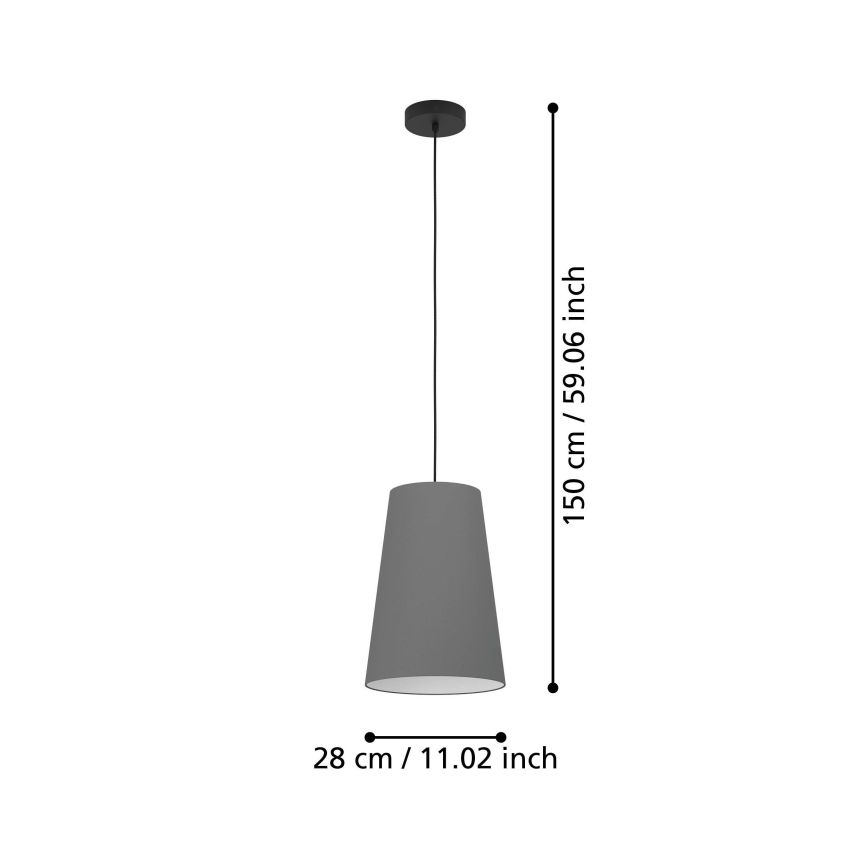 Eglo - Luster na sajli 1xE27/40W/230V sivo