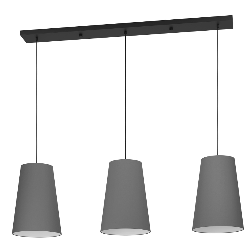 Eglo - Luster na sajli 3xE27/40W/230V sivo