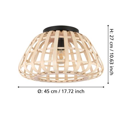 Eglo - Plafonjera 1xE27/40W/230V braon