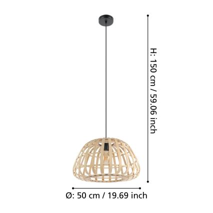 Eglo - Luster na sajli 1xE27/40W/230V pr. 50 cm braon
