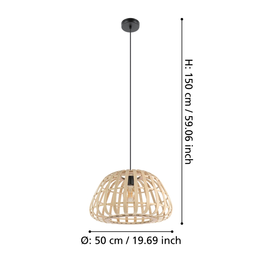 Eglo - Luster na sajli 1xE27/40W/230V pr. 50 cm braon