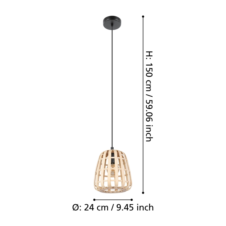 Eglo - Luster na sajli 1xE27/40W/230V pr. 24 cm braon