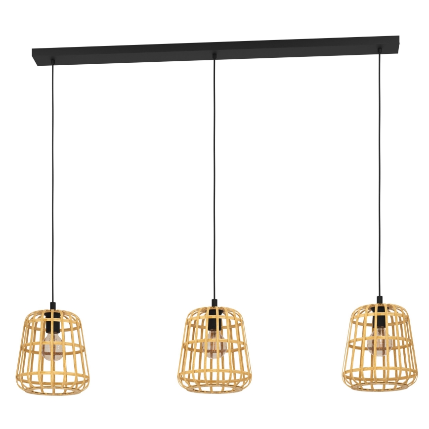 Eglo - Luster na sajli 3xE27/40W/230V braon
