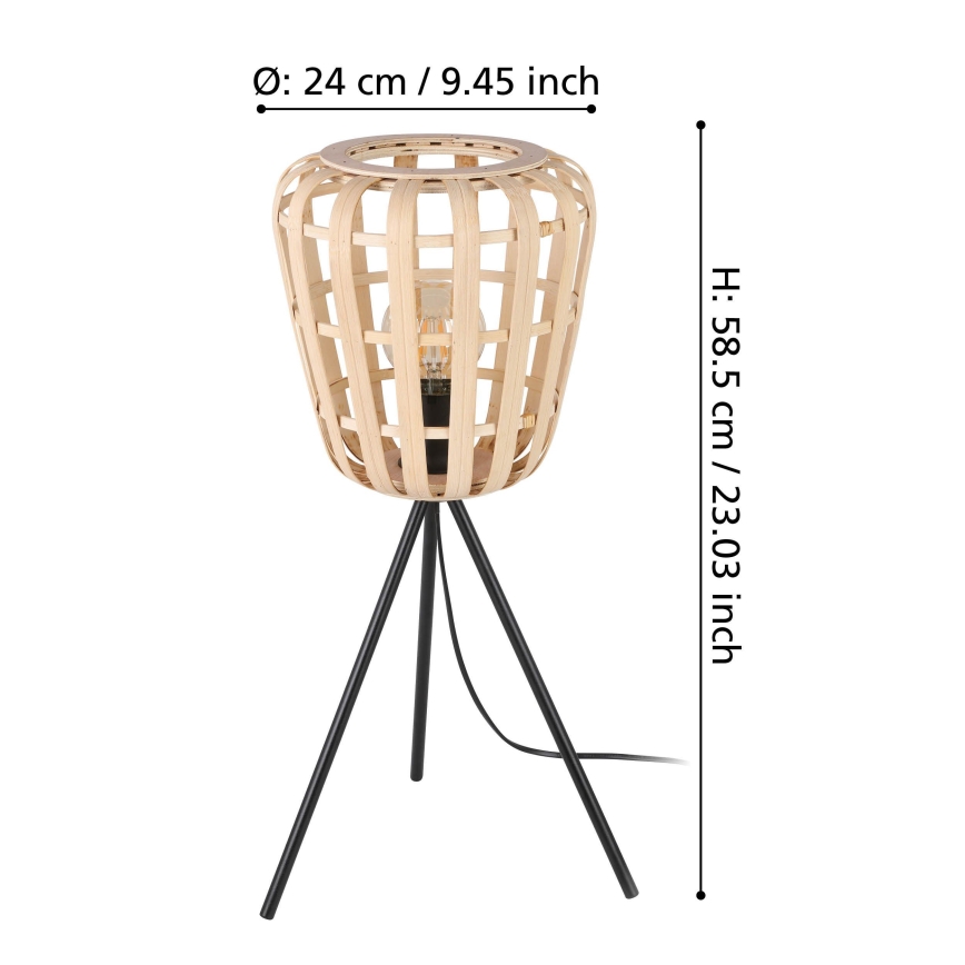 Eglo - Stona lampa 1xE27/40W/230V braon
