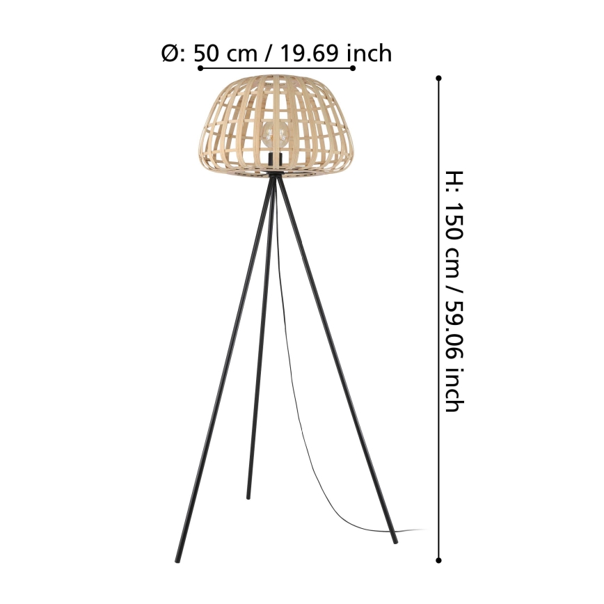 Eglo - Podna lampa 1xE27/40W/230V braon