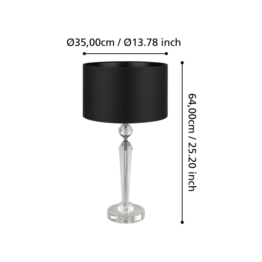 Eglo - Stona lampa 1xE27/40W/230V crno