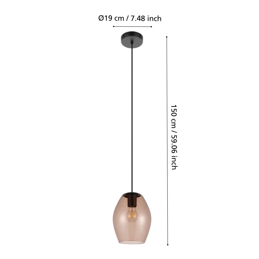 Eglo - Luster na sajli 1xE27/40W/230V braon