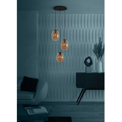 Eglo - Luster na sajli 3xE27/40W/230V braon
