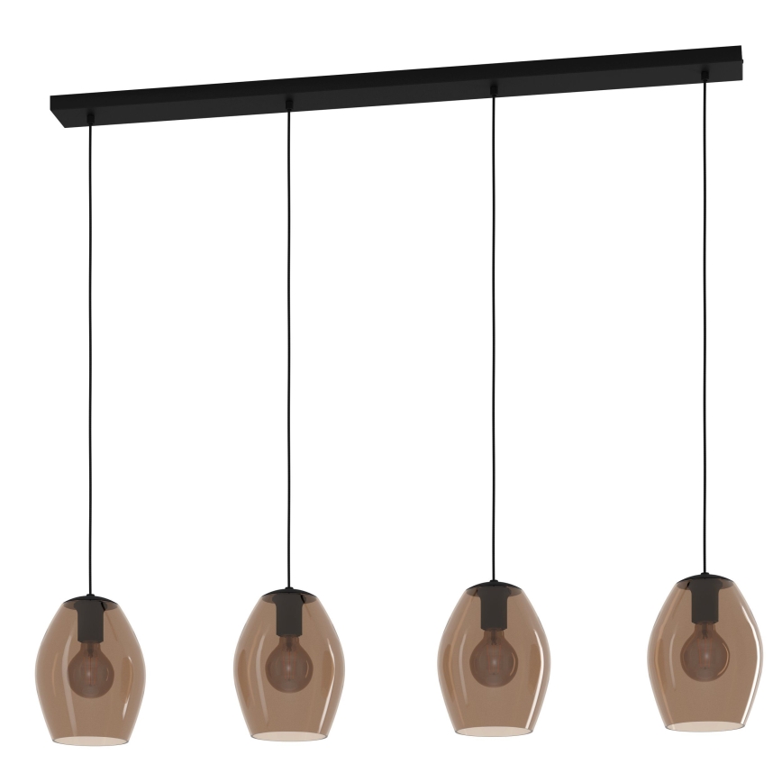 Eglo - Luster na sajli 4xE27/40W/230V braon