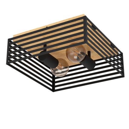 Eglo - Plafonjera 2xE27/40W/230V crno/braon