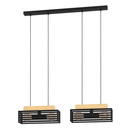 Eglo - Luster na sajli 4xE27/40W/230V crno/braon
