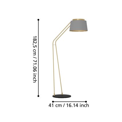 Eglo - Podna lampa 1xE27/40W/230V sivo/zlatna