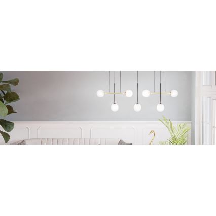 Eglo - Luster na sajli 7xE14/40W/230V zlatna/crno