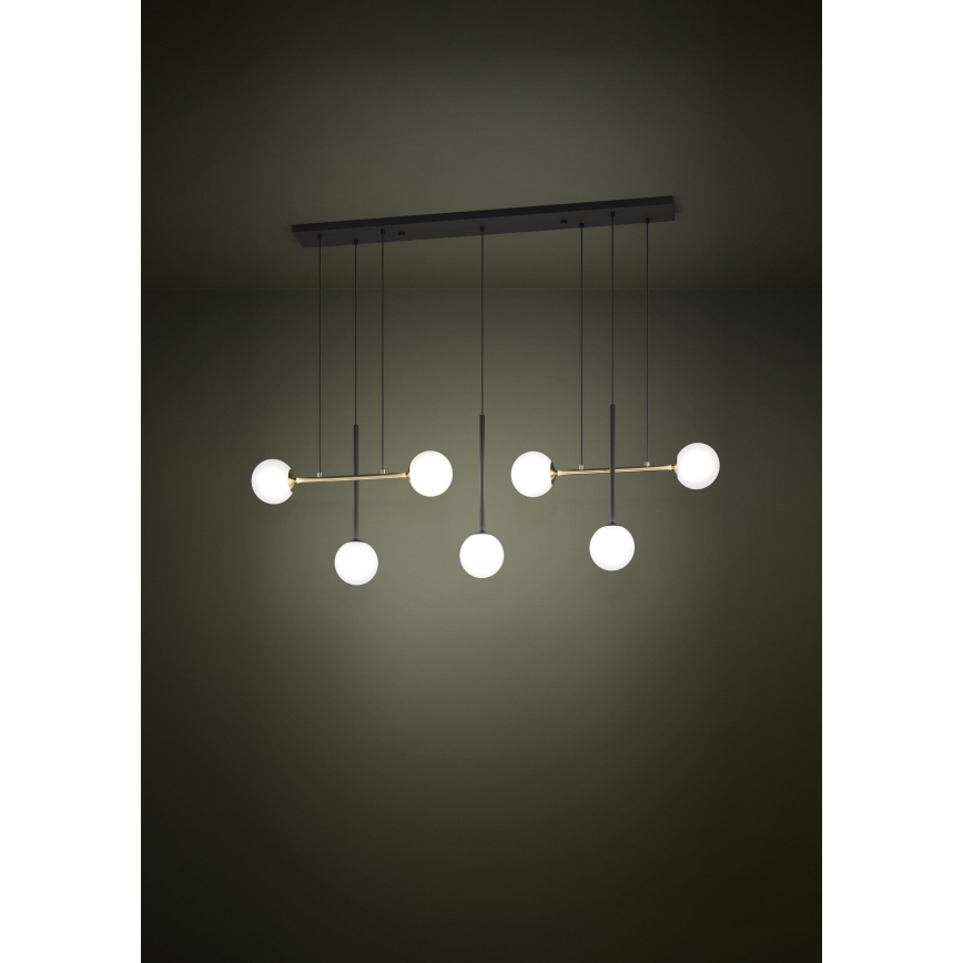 Eglo - Luster na sajli 7xE14/40W/230V zlatna/crno