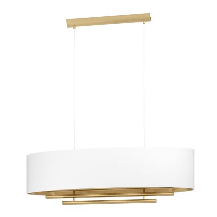 Eglo - Luster na sajli 4xE27/40W/230V bela/zlatna