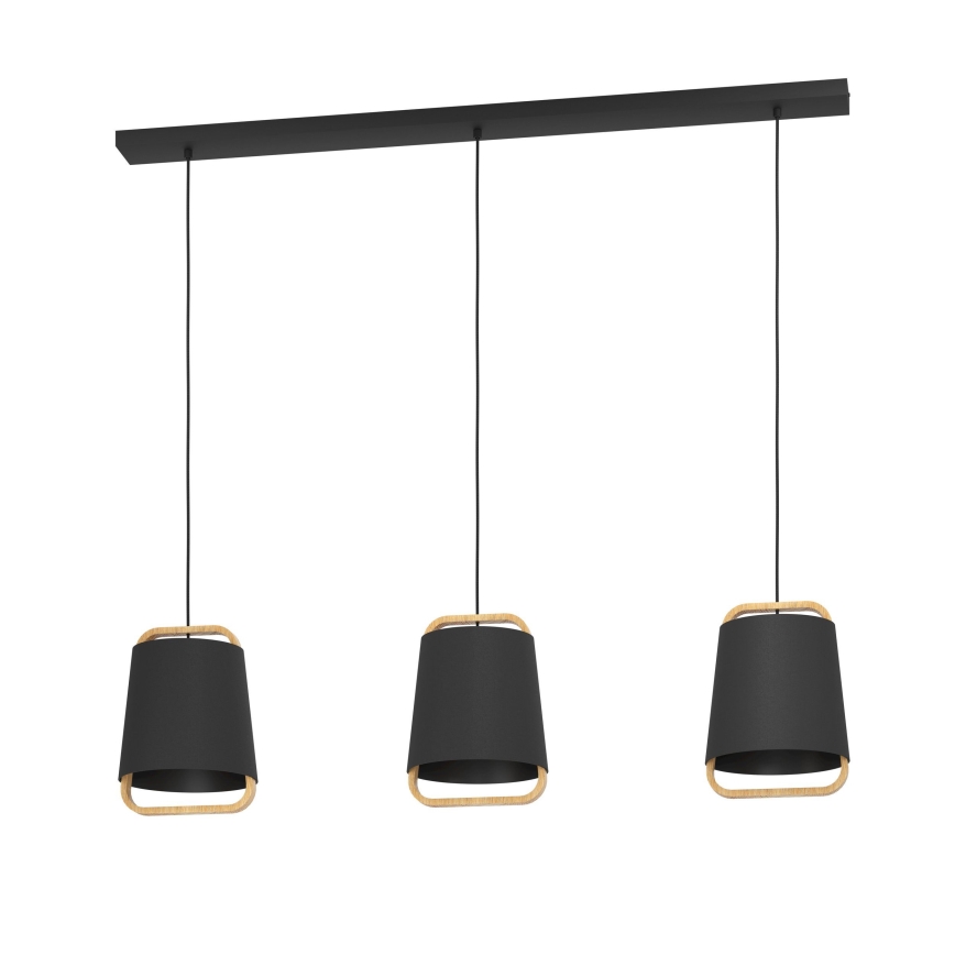 Eglo - Luster na sajli 3xE27/40W/230V crno