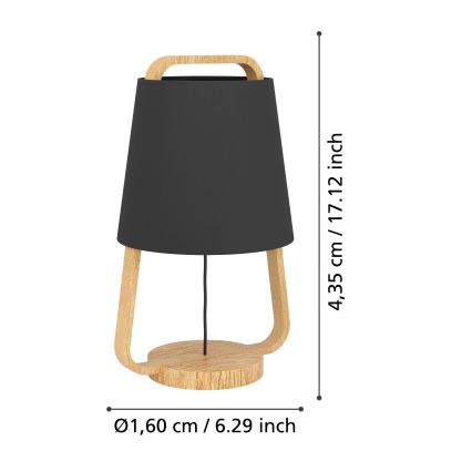 Eglo - Stona lampa 1xE27/40W/230V crno