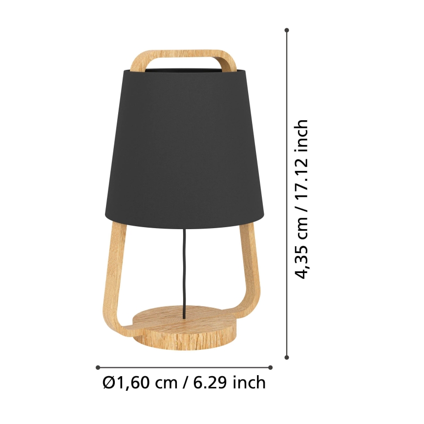 Eglo - Stona lampa 1xE27/40W/230V crno