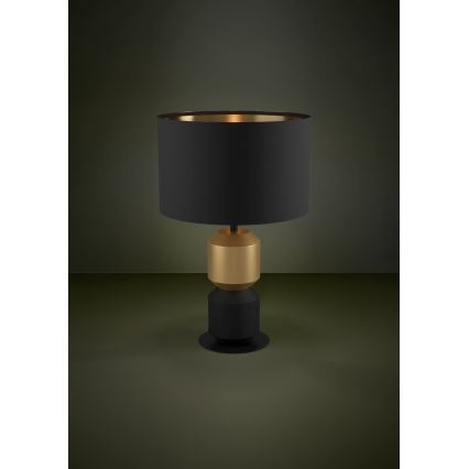 Eglo - Stona lampa 1xE27/40W/230V crno/zlatna