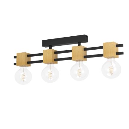 Eglo - Nadgradni luster 4xE27/40W/230V crno/braon