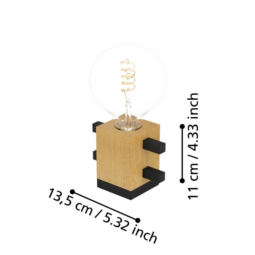 Eglo - Stona lampa 1xE27/40W/230V crno/braon