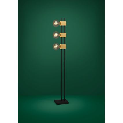 Eglo - Podna lampa 3xE27/40W/230V crno/braon