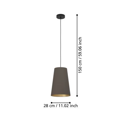 Eglo - Luster na sajli 1xE27/40W/230V braon