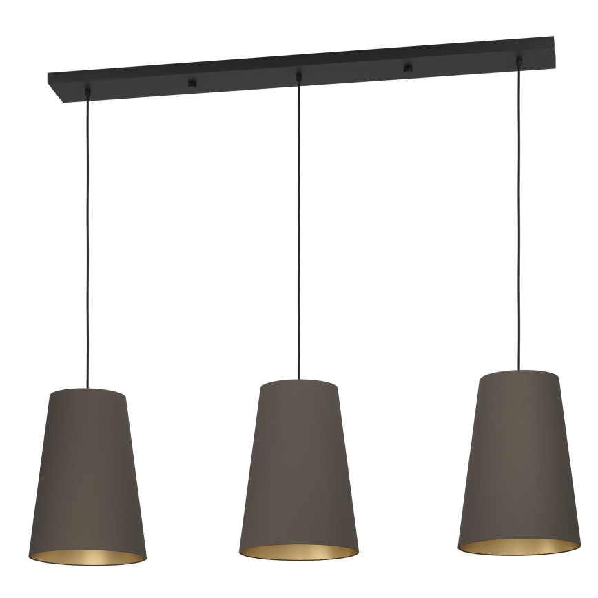 Eglo - Luster na sajli 3xE27/40W/230V braon